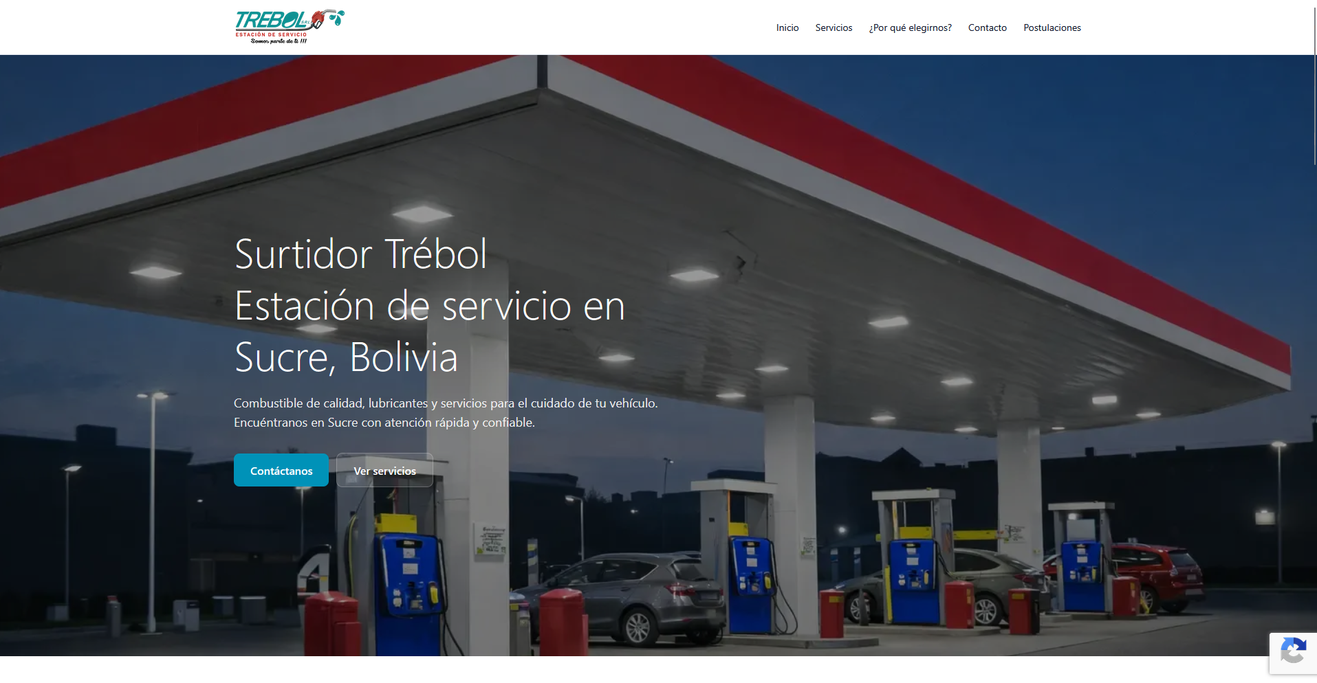 Pagina web One Page Surtidor Trebol